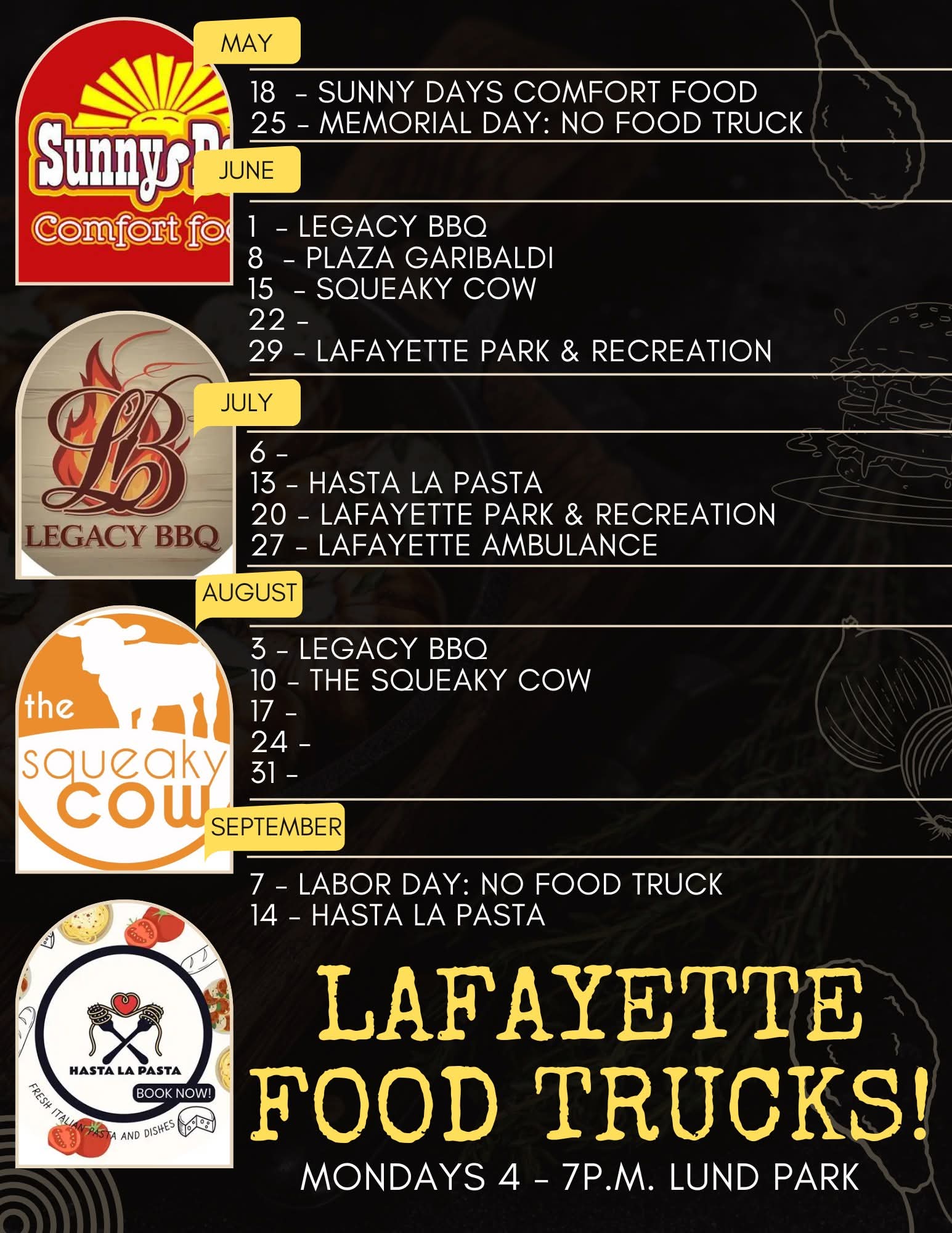 2026 Food Truck Schedule